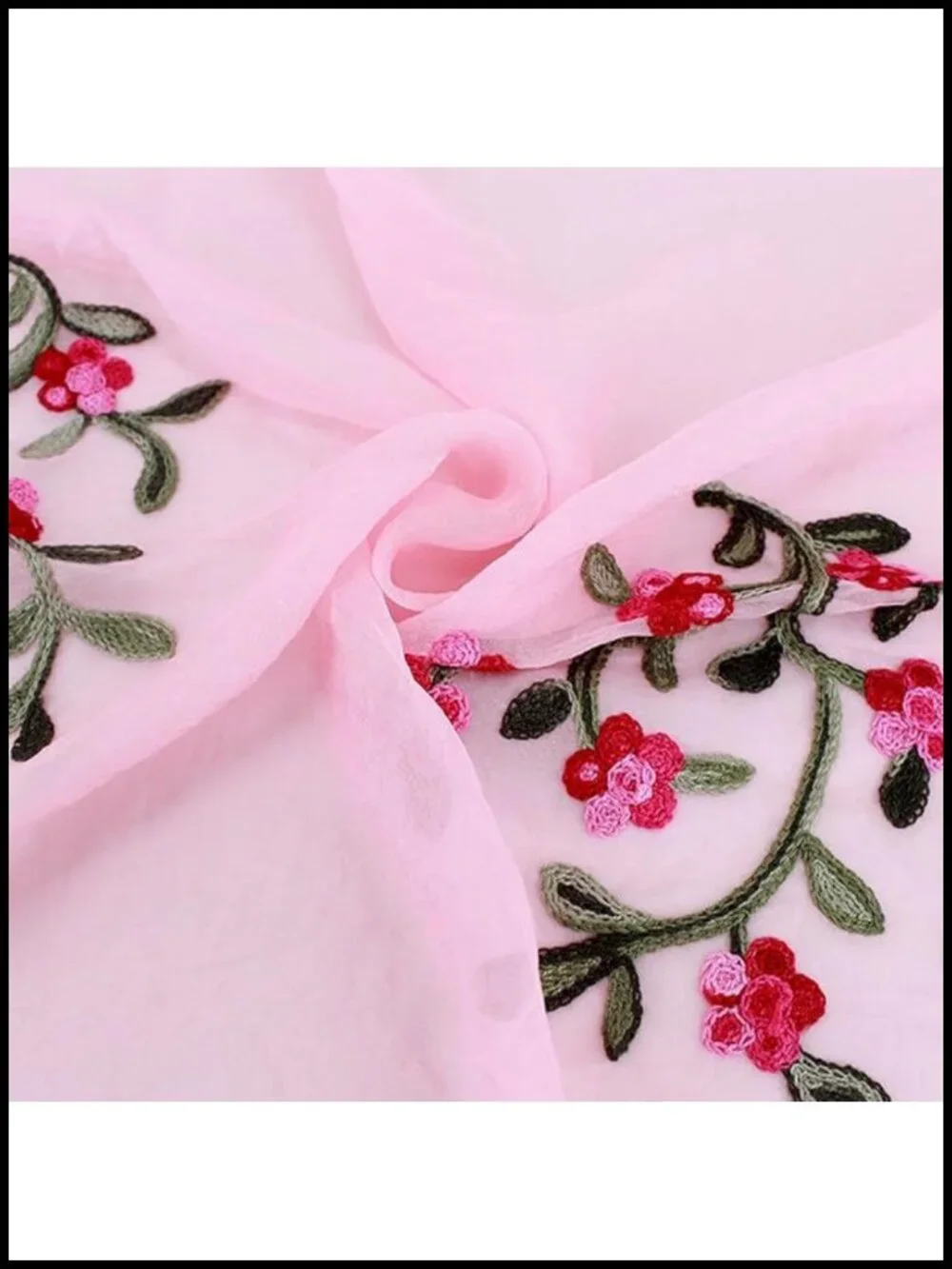 Chiffon Lightweight Embroidered Fashion Scarf Wrap Shawl